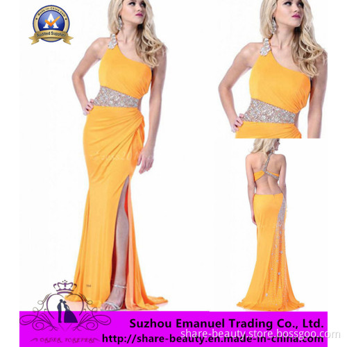 80% on Selling Popular Prom Dresses One Shoulder Mermaid Sequins Beads Split Side 2014 Style (102214)